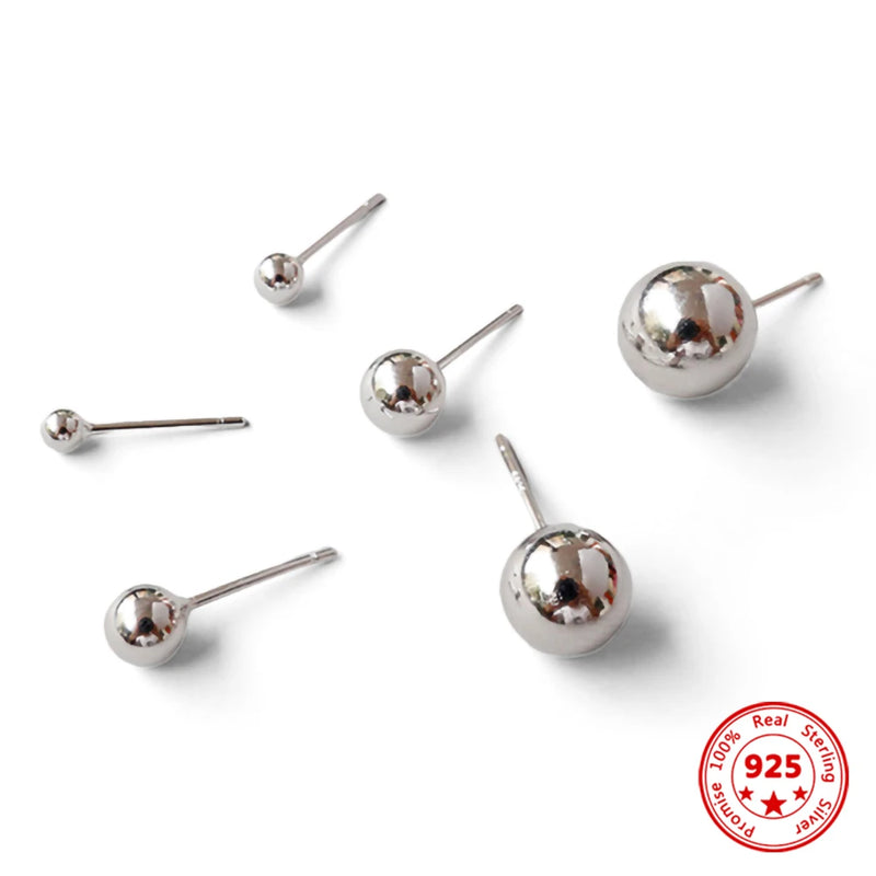 Attraktiver 925 Sterling Silber Ohrring - 8mm