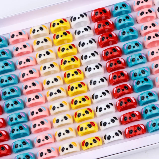 Mode Schöne Bunte Bären Frösche Harz Damenring Mädchen Niedlicher Lustiger Tierfingerschmuck Partygeschenk Gemischter Stil