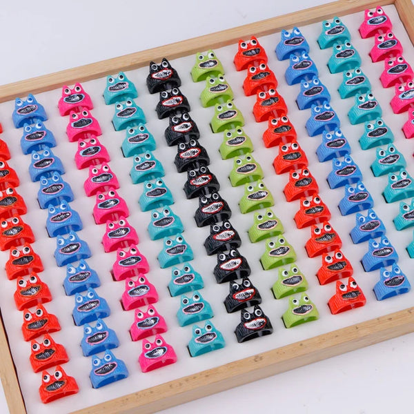 Mode Schöne Bunte Bären Frösche Harz Damenring Mädchen Niedlicher Lustiger Tierfingerschmuck Partygeschenk Gemischter Stil