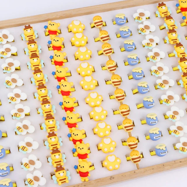 Mode Schöne Bunte Bären Frösche Harz Damenring Mädchen Niedlicher Lustiger Tierfingerschmuck Partygeschenk Gemischter Stil