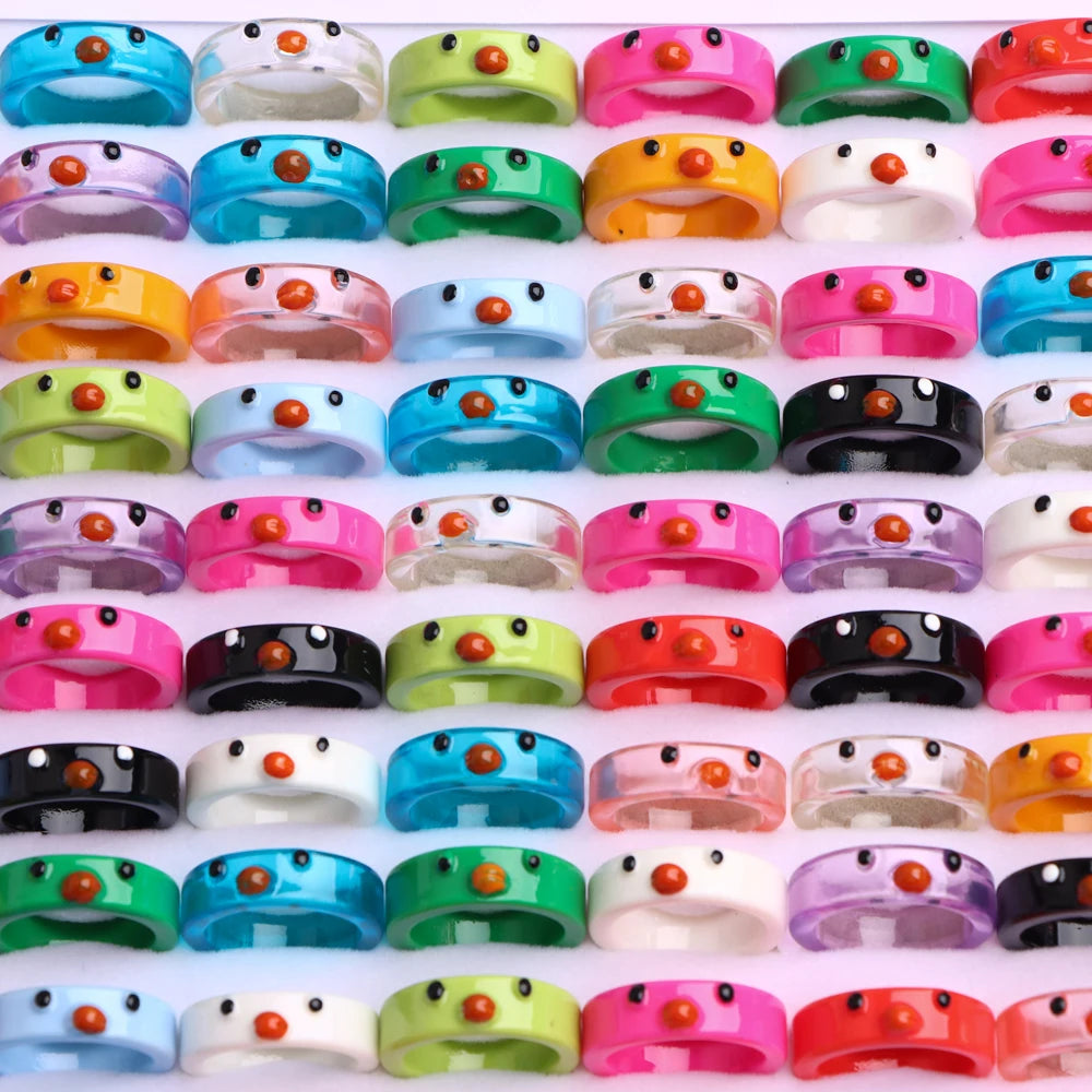 Mode Schöne Bunte Bären Frösche Harz Damenring Mädchen Niedlicher Lustiger Tierfingerschmuck Partygeschenk Gemischter Stil