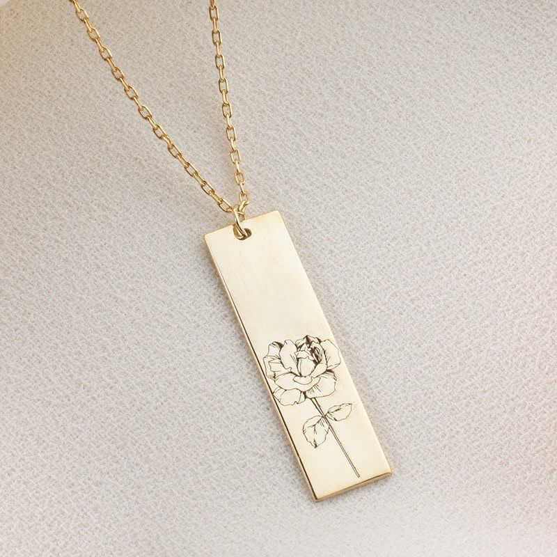 Delikate Geschnitzte Typenschild Geburtsblumenkette