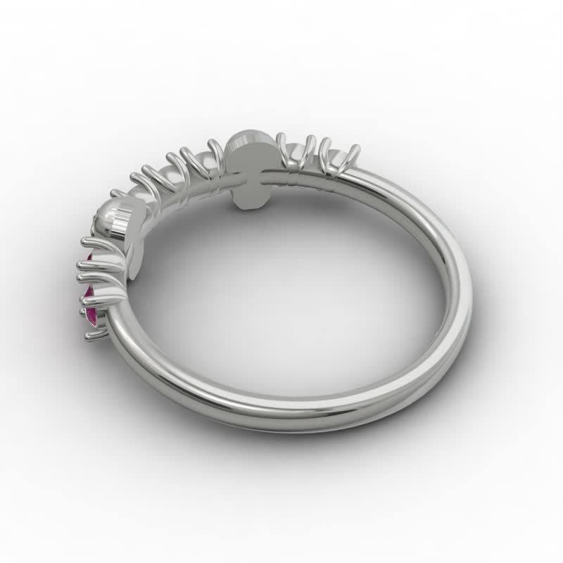 Ausgefallener Rosa Zirkon -Schädel -Cluster -Ring