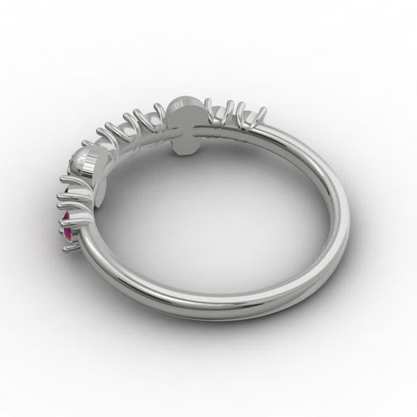 Ausgefallener Rosa Zirkon -Schädel -Cluster -Ring