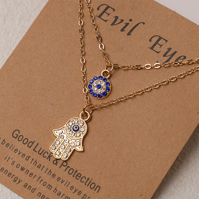 Chavri Evil Eye Hamsa Symbol Segen Glückskette Halskette Anhänger