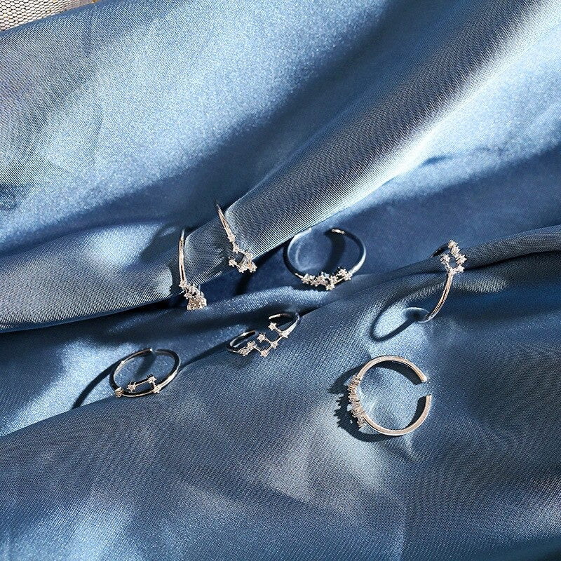 12 Sternbilanzszeichen Zirkonringe