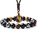Chavri tibetisches Tigerauge-Armband-Halsketten-Set