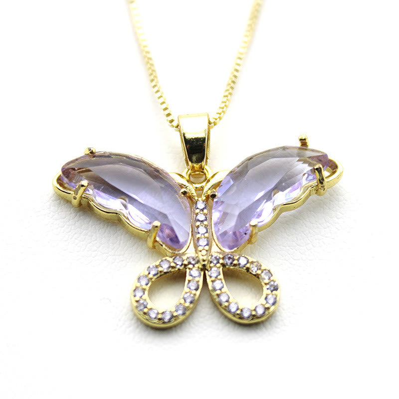 Kristallglas Schmetterling Halskette