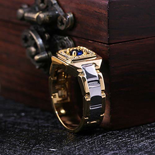 Mode Luxus Sapphire Gold Uhrenform Ring