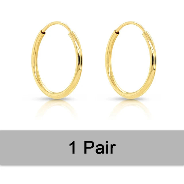Hochwertige 14k Gold Endless Hoop Ohrringe