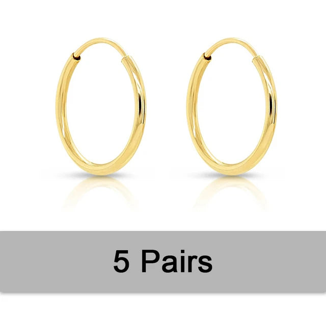 Hochwertige 14k Gold Endless Hoop Ohrringe