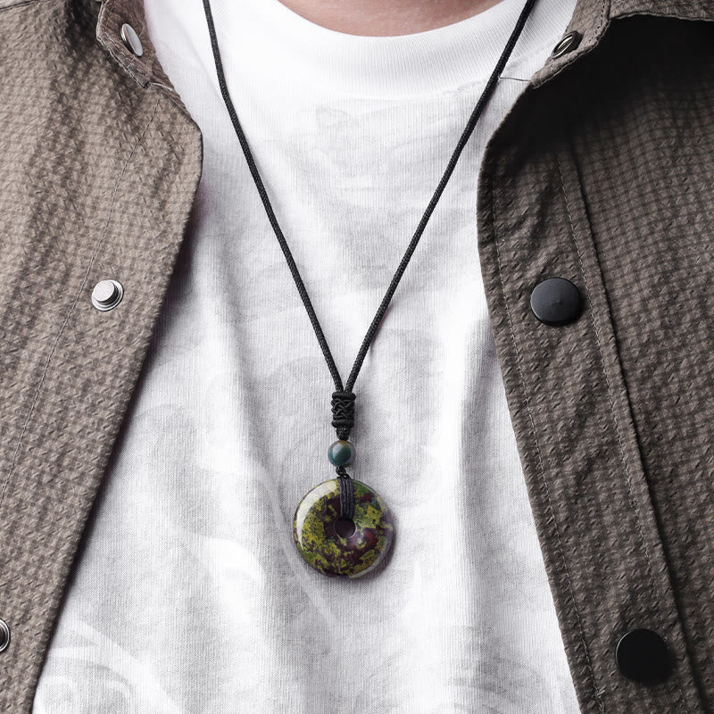 Chavri Glücksmünzen-Anhänger, Heilkristall-Edelstein-Halskette