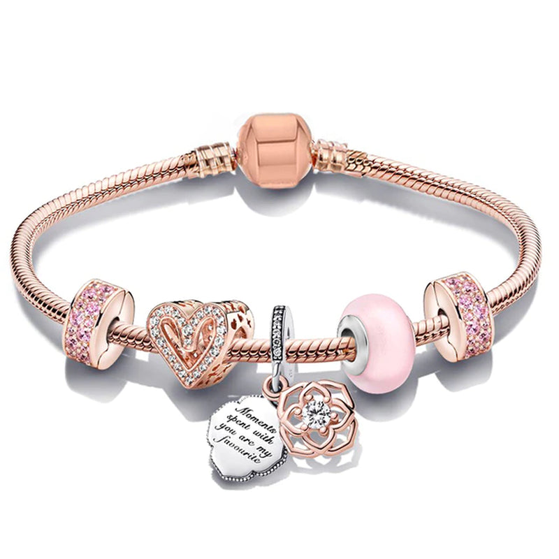 Trendy Romantische 2021 Silber Farbe Charm Armband mit Glückliche Familie Strang Marke Armband für Frauen DIY Schmuck Machen
