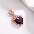 14K Gold Plated Amethyst Heart Halskette