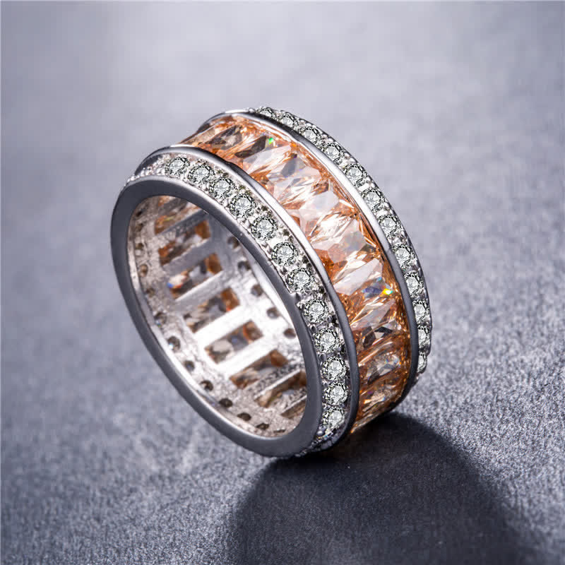 Chromatischer Farbe Quadratischer Zirkonring