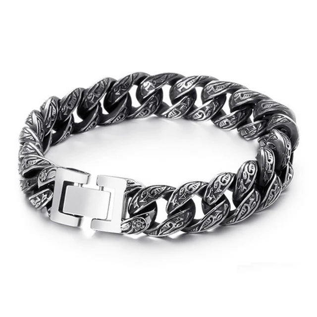 15 mm großes kubanisches Vintage-Punk-Panzerarmband