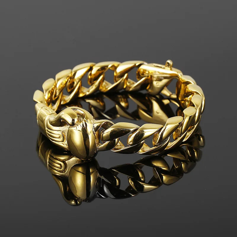 15 mm großes kubanisches Vintage-Punk-Panzerarmband