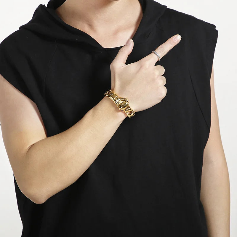 15 mm großes kubanisches Vintage-Punk-Panzerarmband