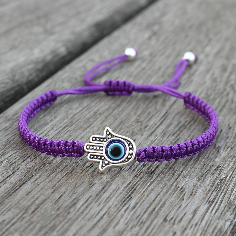 Handgefertigtes Chavri-Armband mit Hamsa-Symbol, Schutz und Glück
