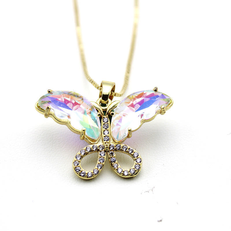Kristallglas Schmetterling Halskette