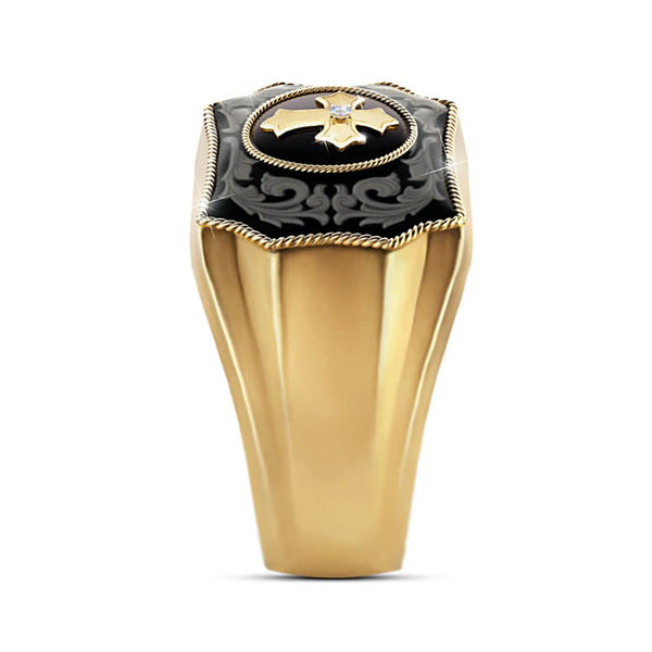 Frei Heute Glaube Und Stärke Vergoldeter Kreuzring