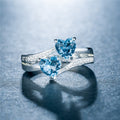 Elegance Silber Farbe Doppelherzförmiges Ring
