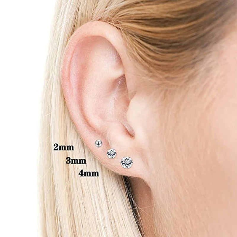 Hochwertiger Edelstahl Ohrknorpel Piercingschmuck | Kleine Edelstahl Kugel Ohrringe