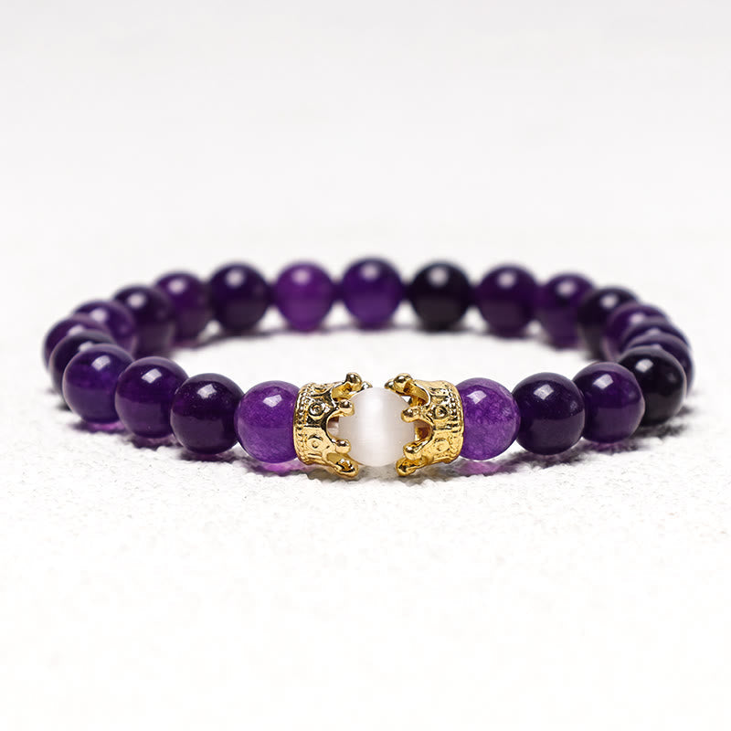 Chavri Naturstein King&Queen Crown Healing Energy Beads Paar Armband