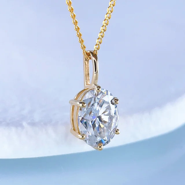 Elegante Moissanite Diamant Halskette mit Echtheitszertifikat