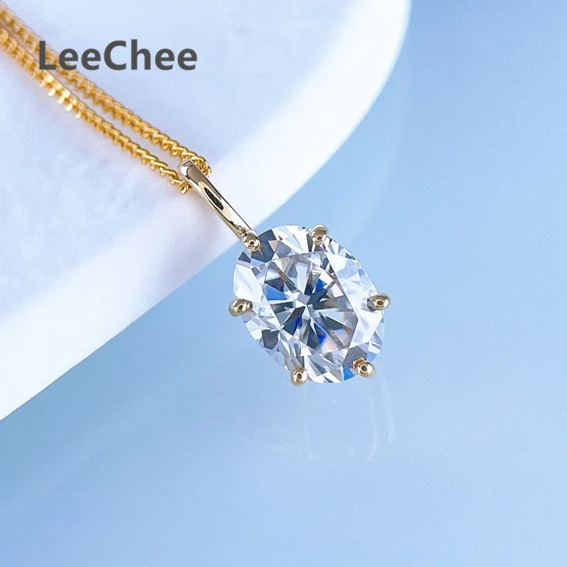 Elegante Moissanite Diamant Halskette mit Echtheitszertifikat