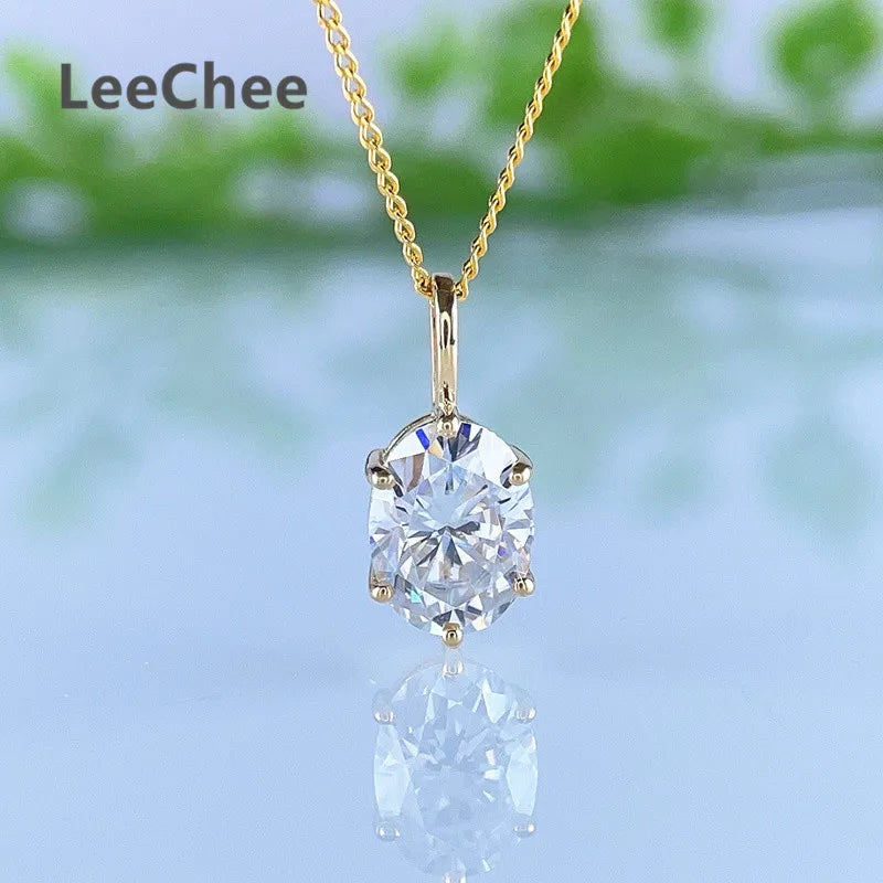 Elegante Moissanite Diamant Halskette mit Echtheitszertifikat