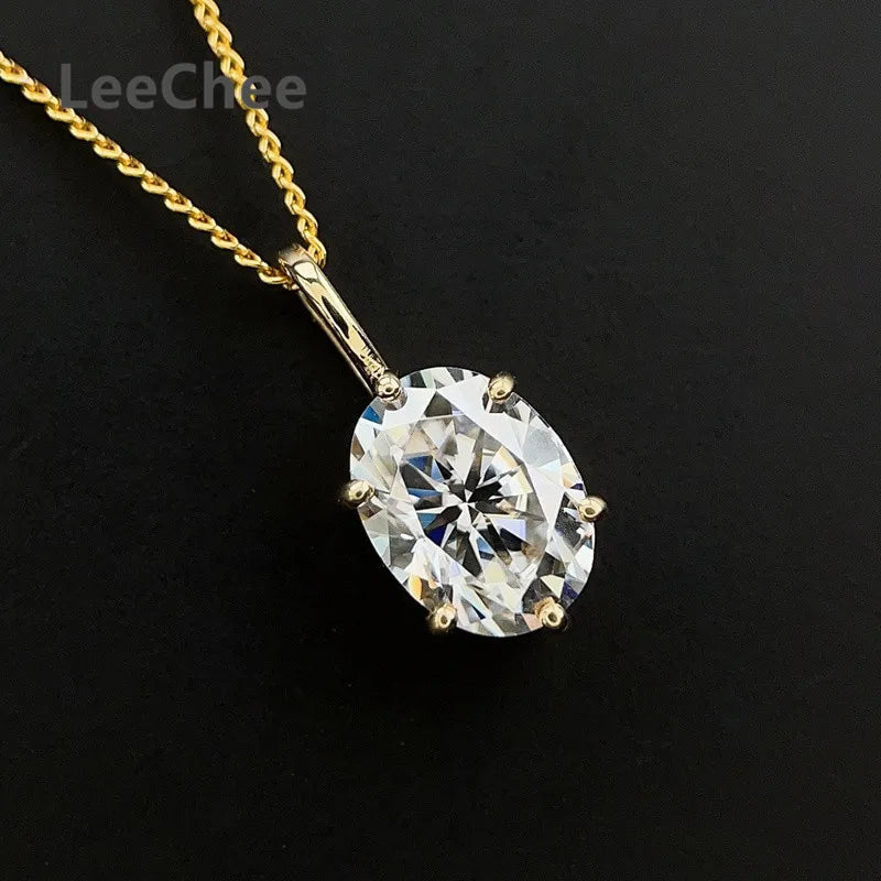 Elegante Moissanite Diamant Halskette mit Echtheitszertifikat