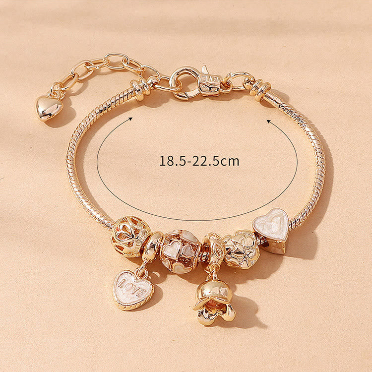 Epoxy Liebesbrief Blume Staubblatt Perlen -Anhängerarmband