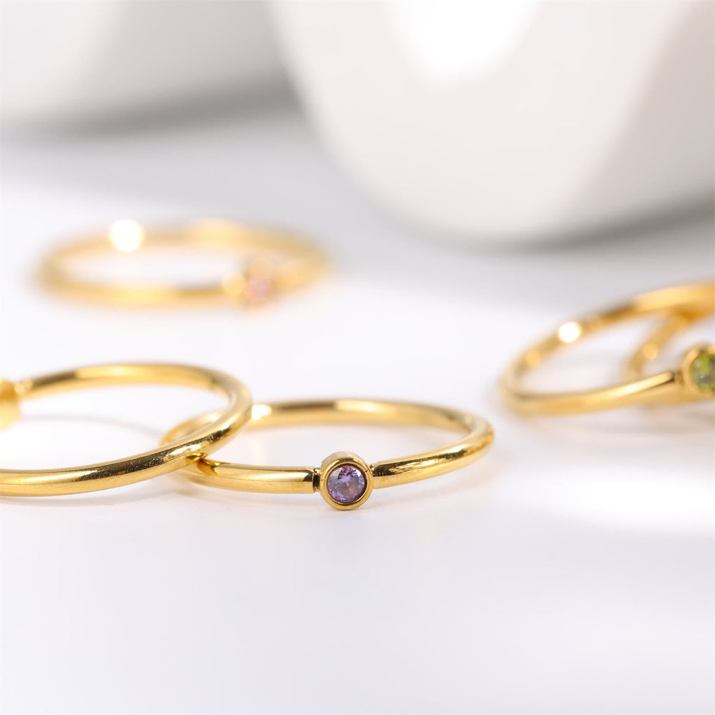 Geburtsstein 12 Monate Geburtsschlanker Ring