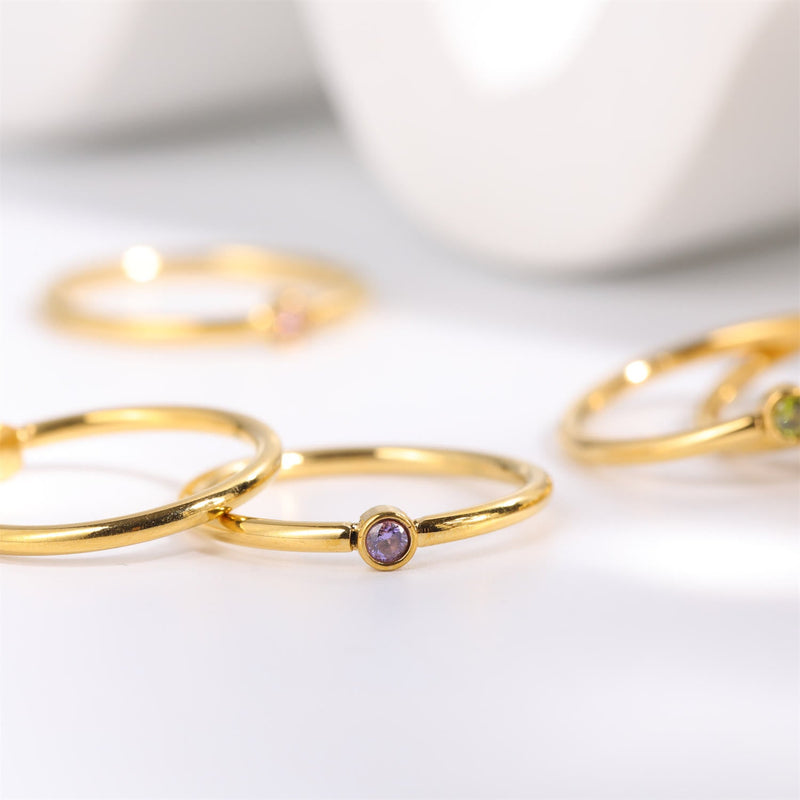 Geburtsstein 12 Monate Geburtsschlanker Ring