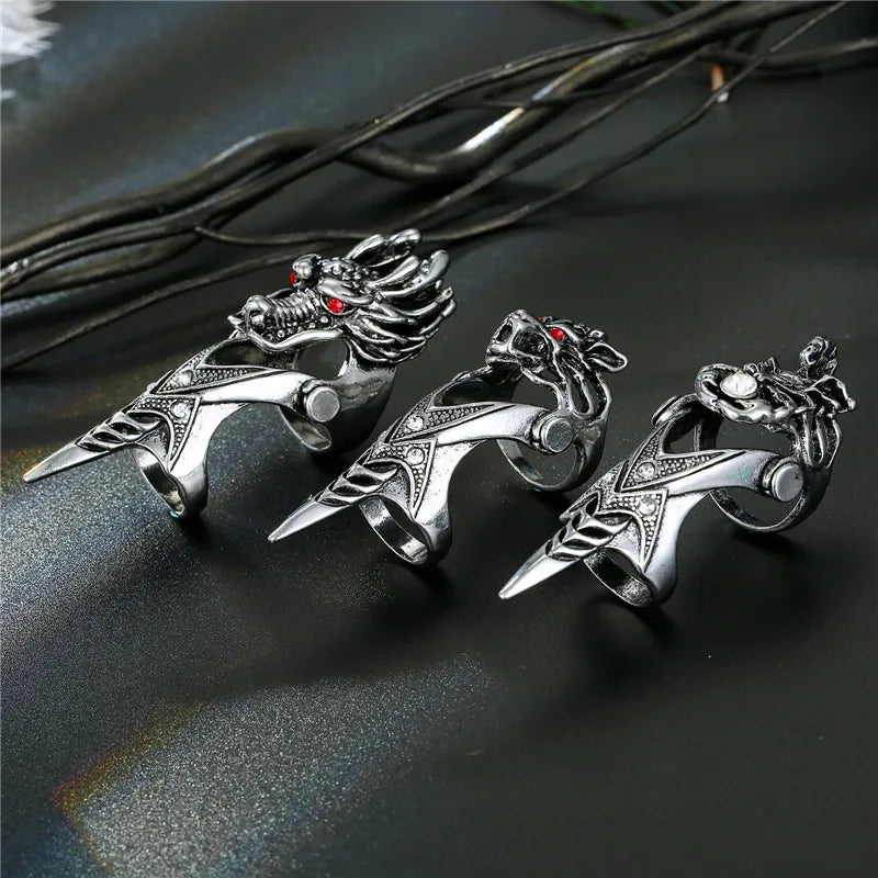 Vintage Gothic Metallringe für Frauen | Punk Joint Ringe für Männer und Frauen | Fingeraccessoires für Männer
