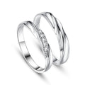Platinringe für Paare | Platin-Fingerring | Kostenloser Versand - 1 Paar Kristall