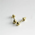 Titanium Steel Screw Back Pierced Stud Earrings - Punk Gothic Body Piercing Jewelry