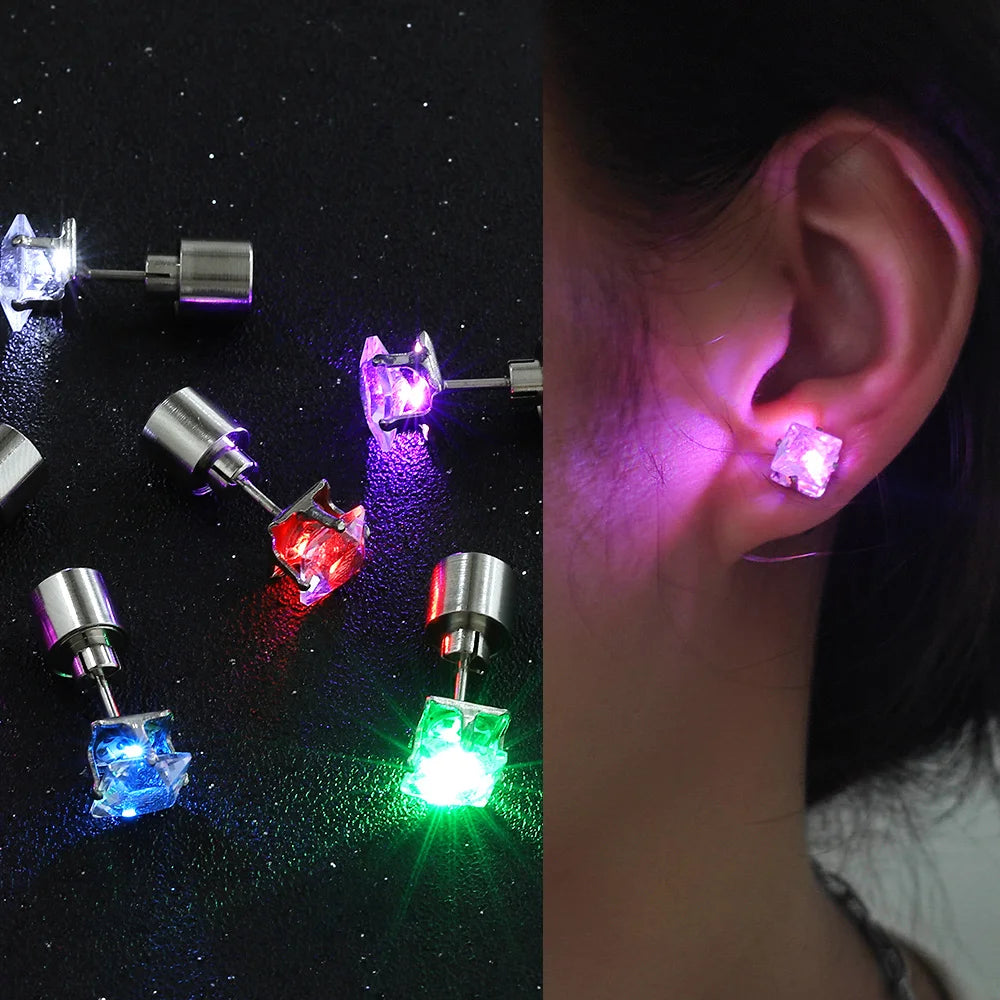 LED Bling Ohrstecker mit Zirkonia für Frauen - Party Accessoires