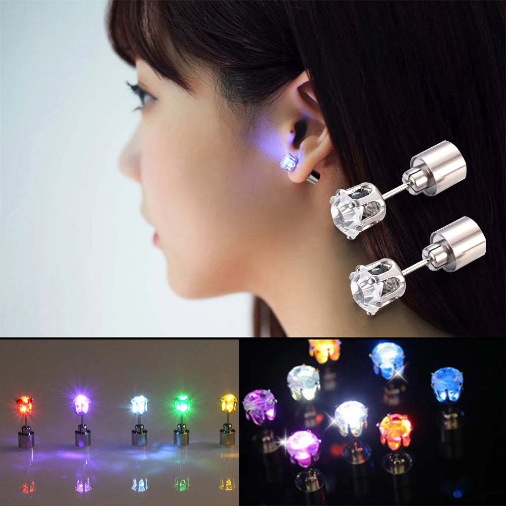 LED Bling Ohrstecker mit Zirkonia für Frauen - Party Accessoires
