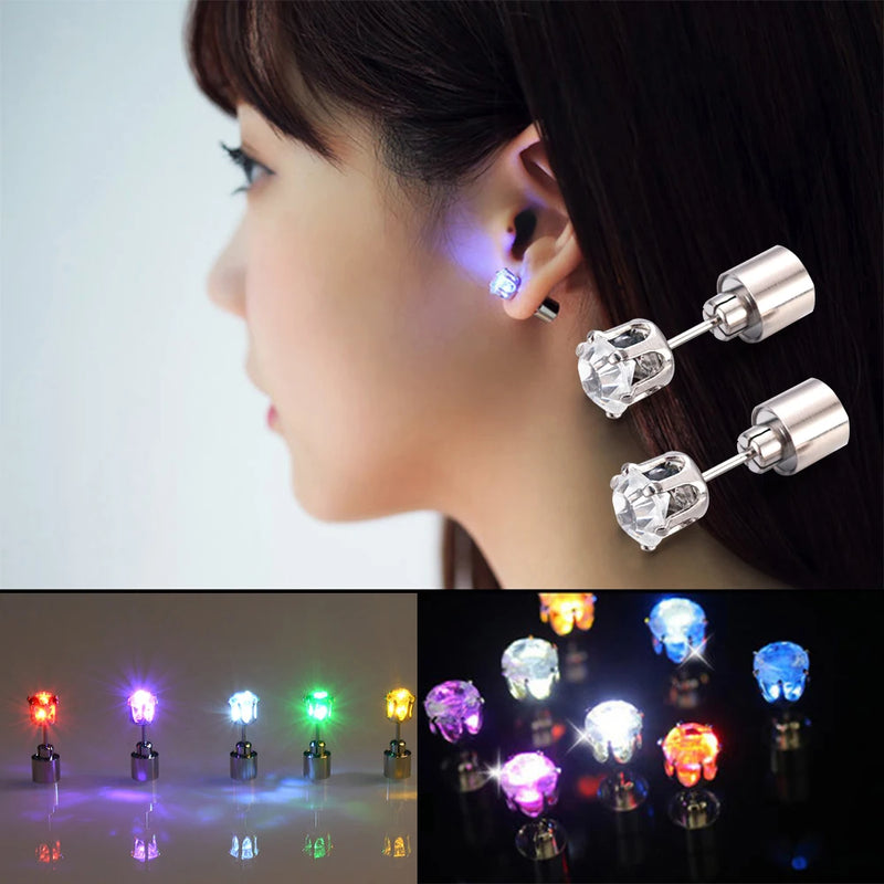LED Bling Ohrstecker mit Zirkonia für Frauen - Party Accessoires