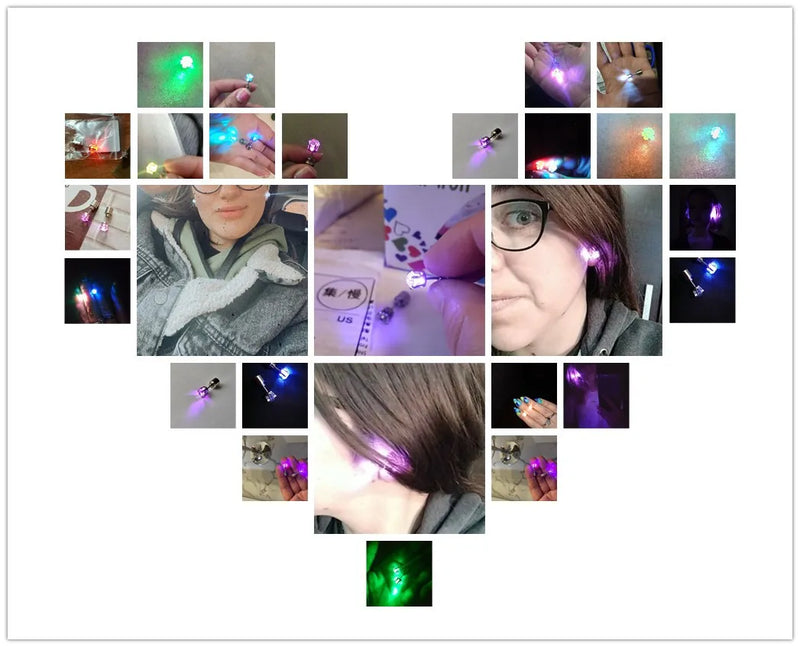 LED Bling Ohrstecker mit Zirkonia für Frauen - Party Accessoires