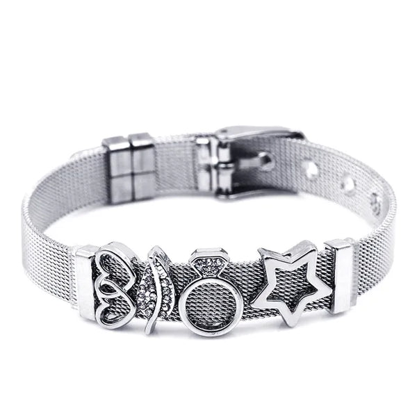 Zweifarbiges Edelstahl-Mesh-Armband