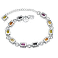 Mehrfarbiges AAA-Zirkon-Silberarmband