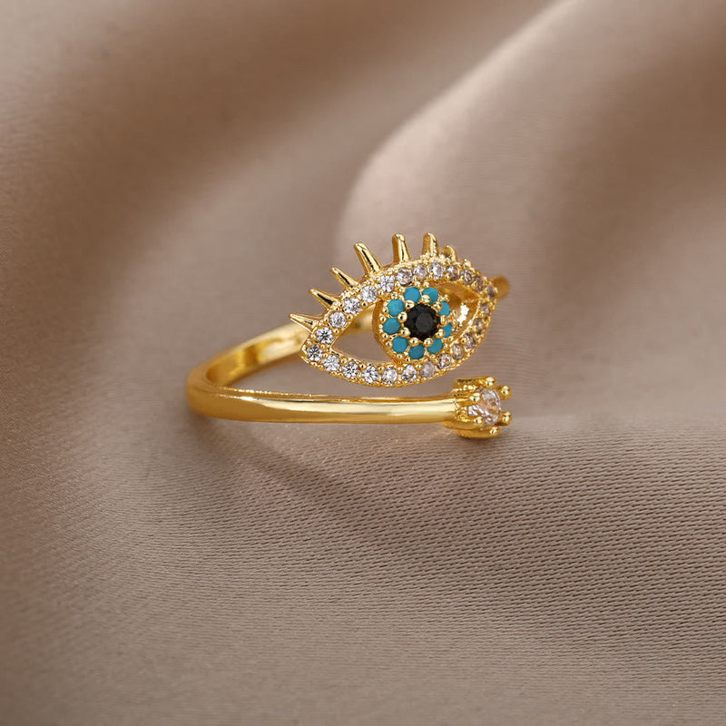 Evil Eye Diamond Verstellbarer Ring