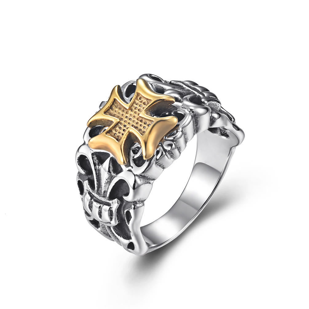 Mein Glaube Vintage Cross Men'S Ring