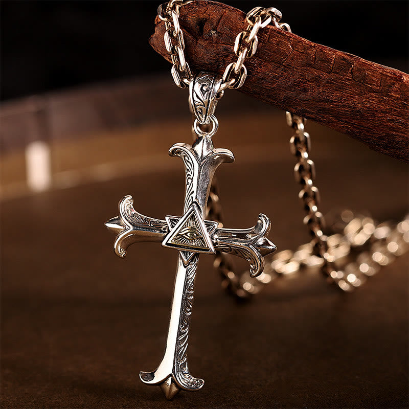 Eye Of God Cross Halskette