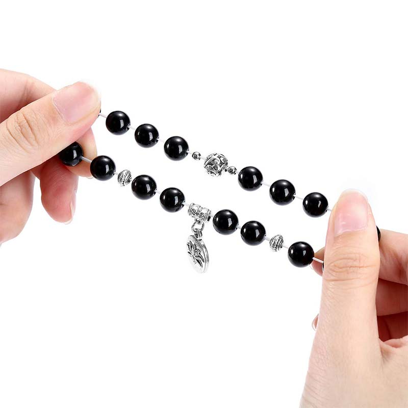 Chavri 3PCS natürliches Quarzkristall-Perlen-Heilenergie-Lotus-Armband