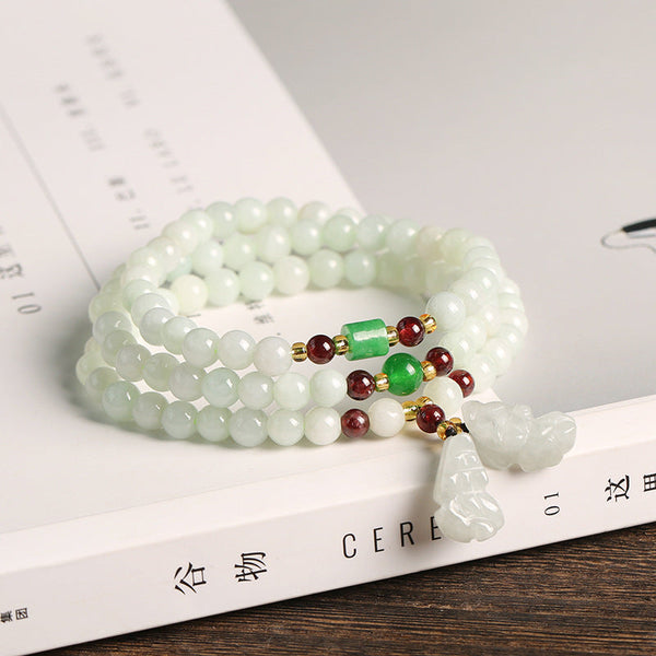 Chavri natürliches Jade-Pixiu-Buddha-Armband der Fülle