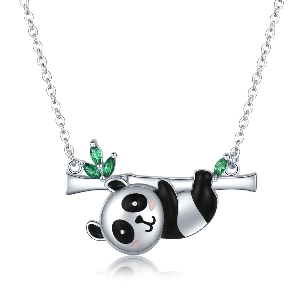 Glück Und Liebe Süße Panda -Blatt -Halskette